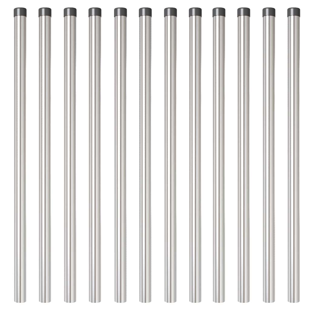 vidaXL Stâlpi de Gard 12 pcs Argintiu 120 cm Oțel galvanizat