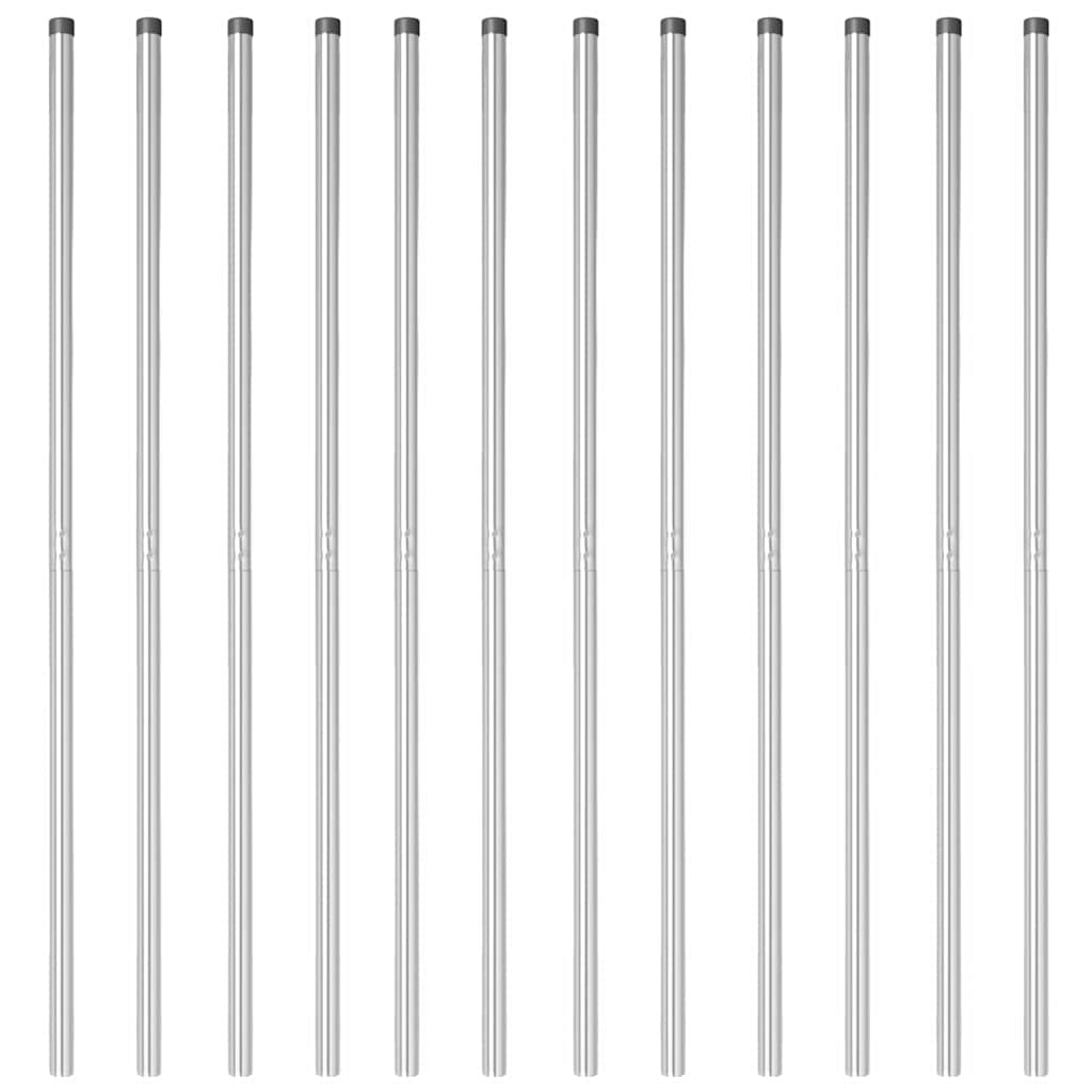 vidaXL Stâlpi de Gard 12 pcs Argintiu 130 cm Oțel galvanizat vidaXL Stâlpi de Gard 12 pcs Argintiu 130 cm Oțel galvanizat