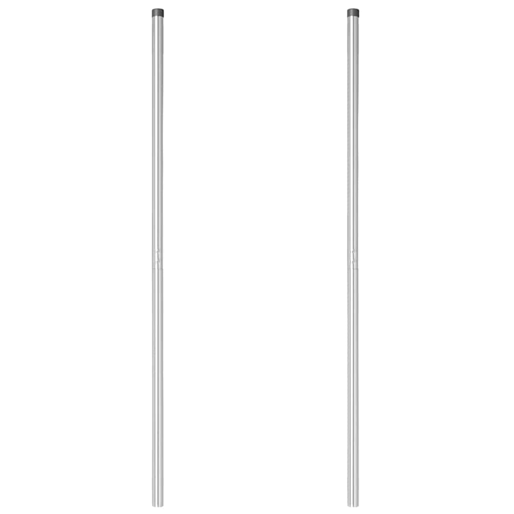 vidaXL Stâlpi de Gard 2 pcs Argintiu 200 cm Oțel galvanizat