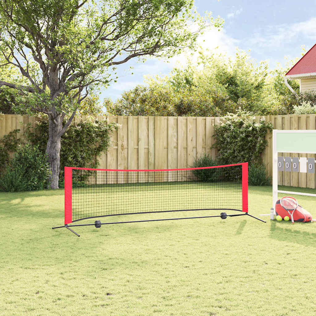 vidaXL Rețea de tenis Negru și roșu 301 x 90.5 x 87 cm Poliester vidaXL Rețea de tenis Negru și roșu 301 x 90.5 x 87 cm Poliester