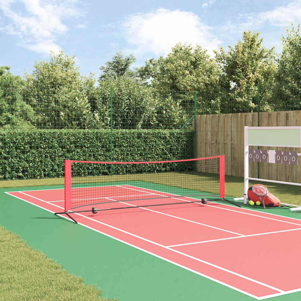 vidaXL Rețea de tenis Negru și roșu 301 x 90.5 x 87 cm Poliester vidaXL Rețea de tenis Negru și roșu 301 x 90.5 x 87 cm Poliester