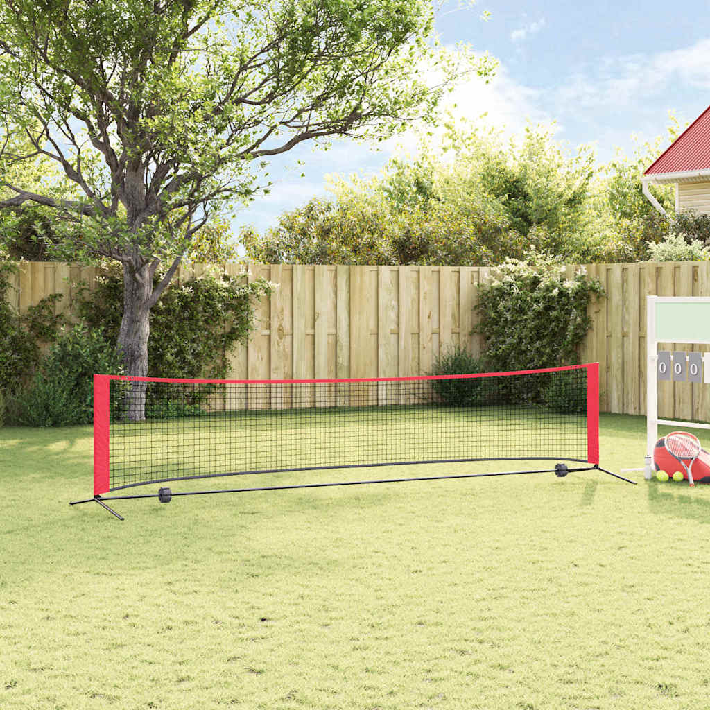 vidaXL Rețea de tenis Manual Negru și roșu 396 x 92 x 87 cm Poliester vidaXL Rețea de tenis Manual Negru și roșu 396 x 92 x 87 cm Poliester