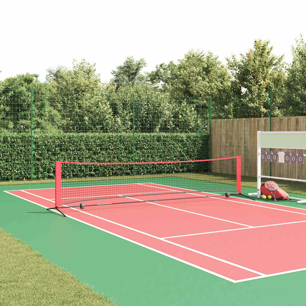 vidaXL Rețea de tenis Manual Negru și roșu 396 x 92 x 87 cm Poliester vidaXL Rețea de tenis Manual Negru și roșu 396 x 92 x 87 cm Poliester