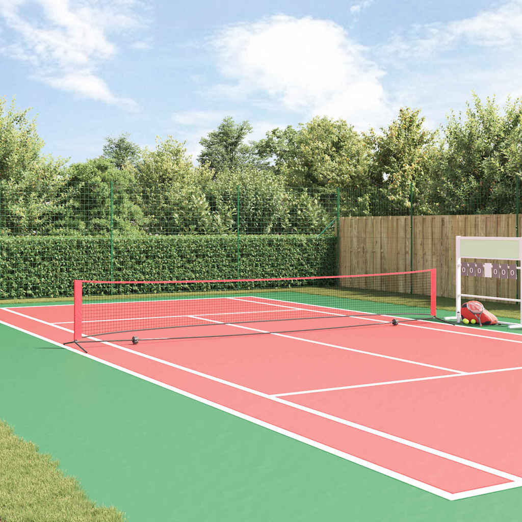 vidaXL Rețea de tenis Negru și roșu 595 x 90.5 x 87 cm Poliester vidaXL Rețea de tenis Negru și roșu 595 x 90.5 x 87 cm Poliester