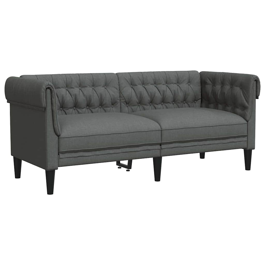 vidaXL Canapea Chesterfield Gri închis 182.5 x 74.5 x 74.5 cm țesătură