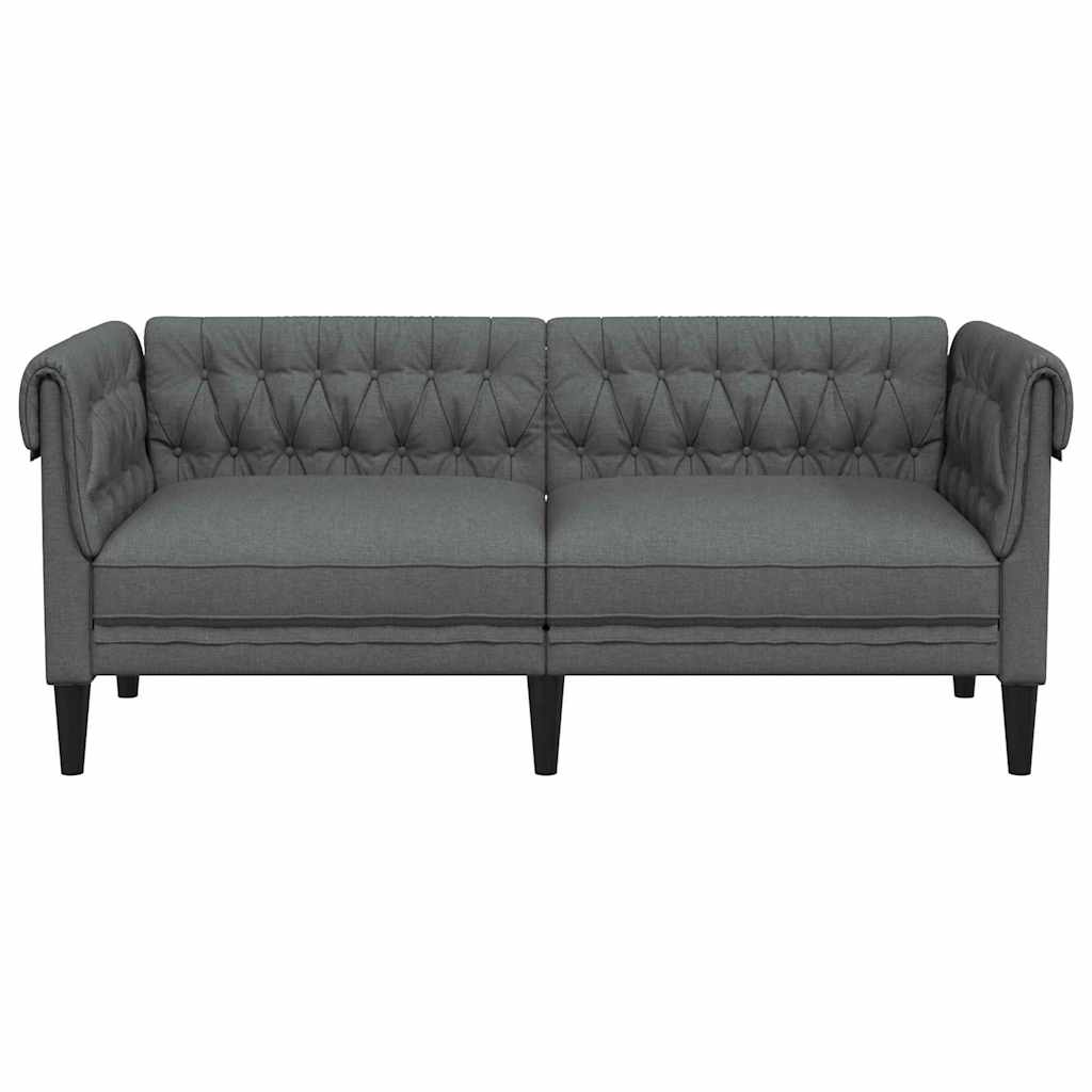 vidaXL Canapea Chesterfield Gri închis 182.5 x 74.5 x 74.5 cm țesătură
