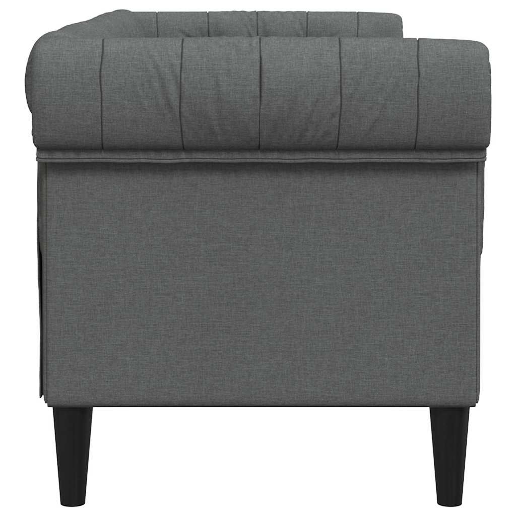 vidaXL Canapea Chesterfield Gri închis 182.5 x 74.5 x 74.5 cm țesătură