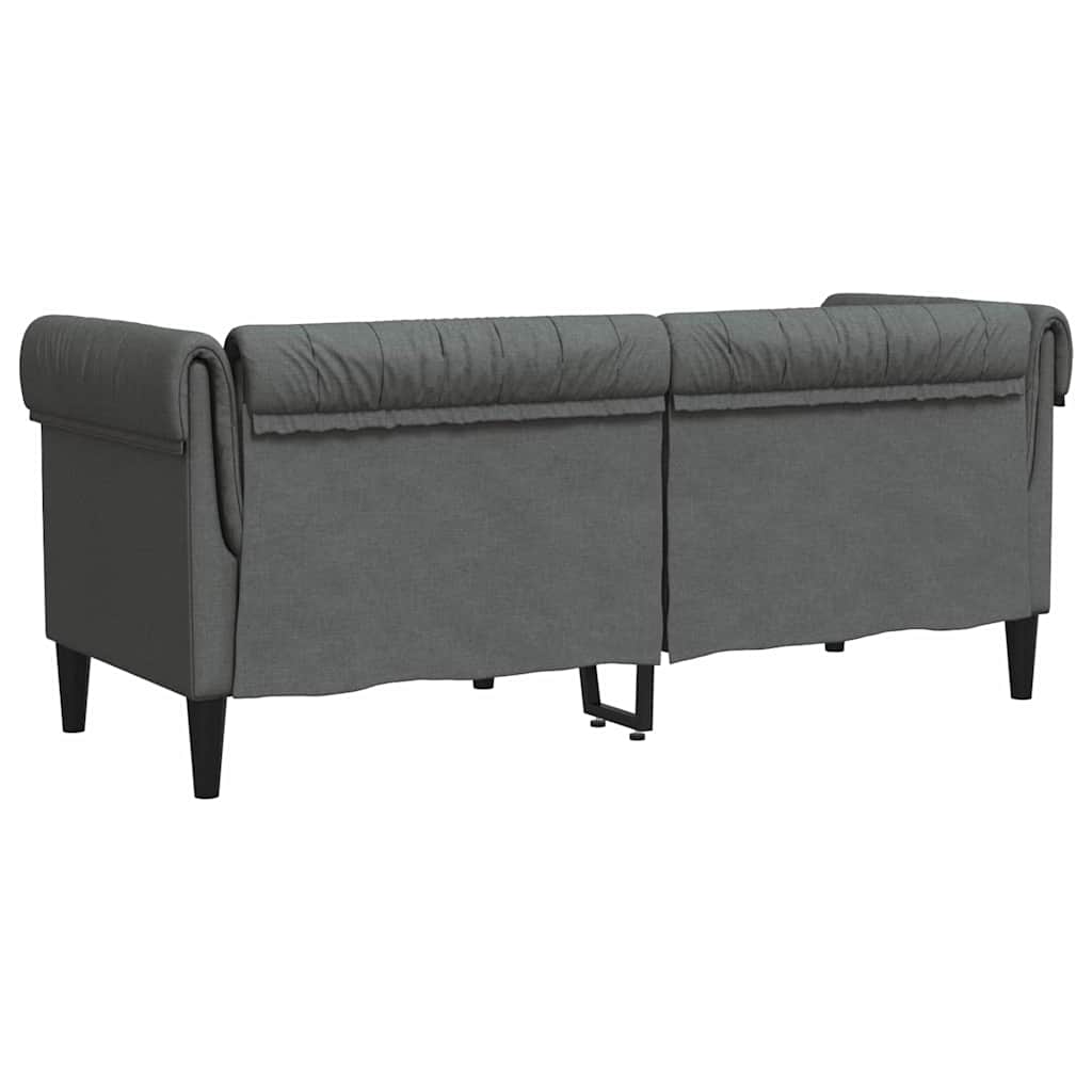 vidaXL Canapea Chesterfield Gri închis 182.5 x 74.5 x 74.5 cm țesătură