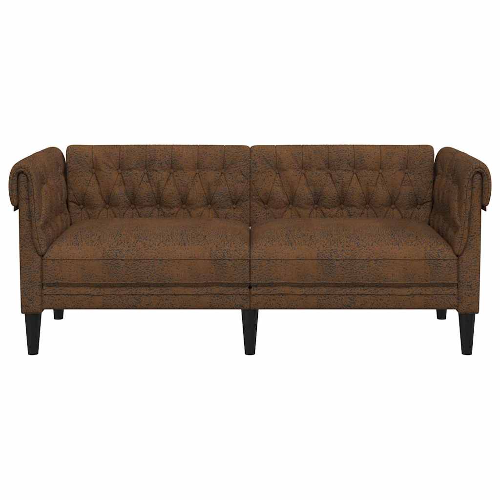 vidaXL Canapea Chesterfield cu pernă Maro 182.5 x 74.5 x 74.5 cm