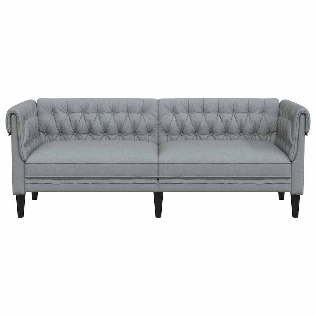 vidaXL Canapea Chesterfield Altele Gri deschis 201.5 x 74.5 x 74.5 cm