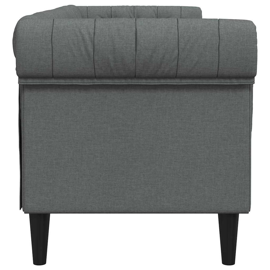 vidaXL Canapea Chesterfield Gri închis 201.5 x 74.5 x 74.5 cm țesătură