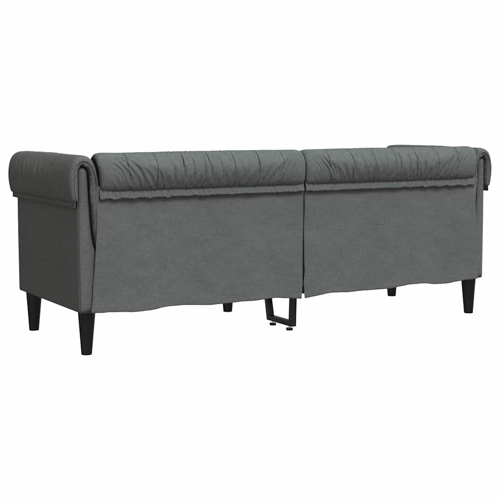 vidaXL Canapea Chesterfield Gri închis 201.5 x 74.5 x 74.5 cm țesătură
