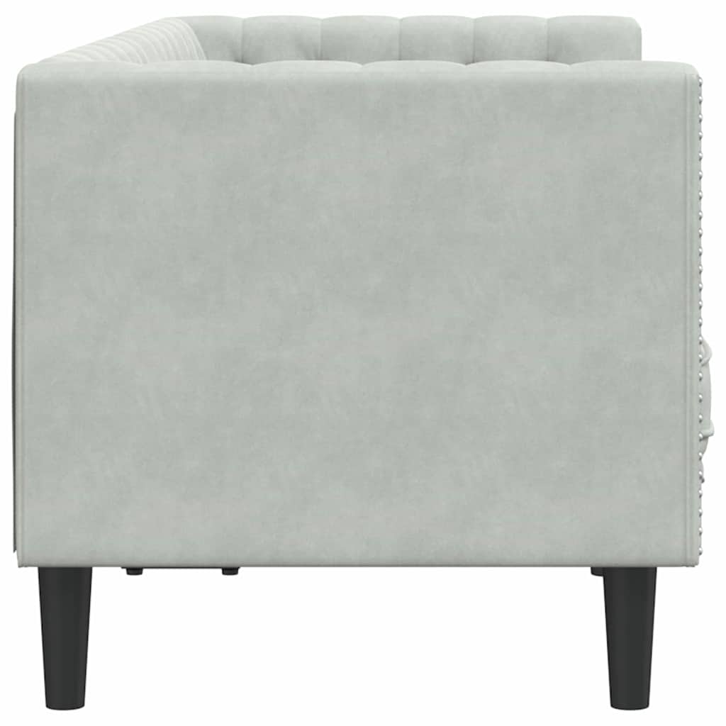 vidaXL Canapea Chesterfield Gri deschis 174 x 74.5 x 70.5 cm Catifea