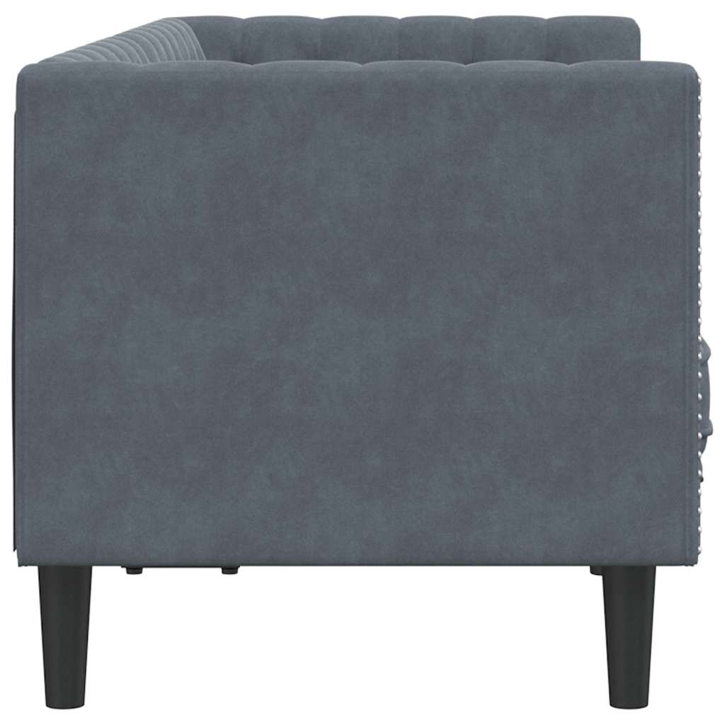 vidaXL Canapea Chesterfield Gri închis 174 x 74.5 x 70.5 cm Catifea