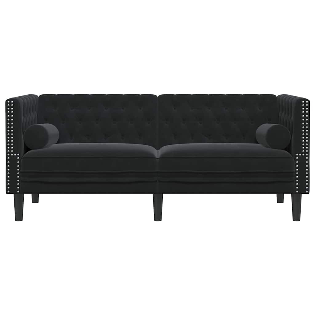 vidaXL Canapea Chesterfield Altele Negru 174 x 74.5 x 70.5 cm Catifea