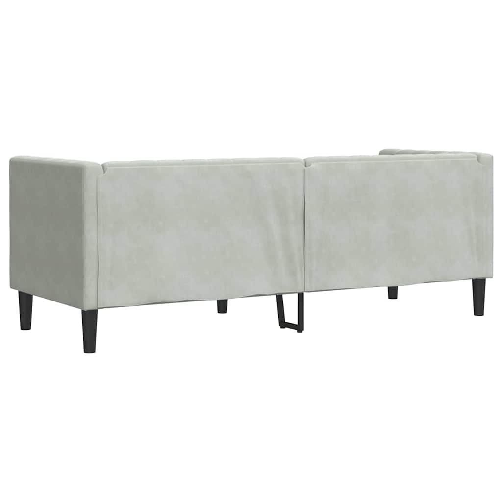 vidaXL Canapea Chesterfield Gri deschis 194 x 74.5 x 70.5 cm Catifea