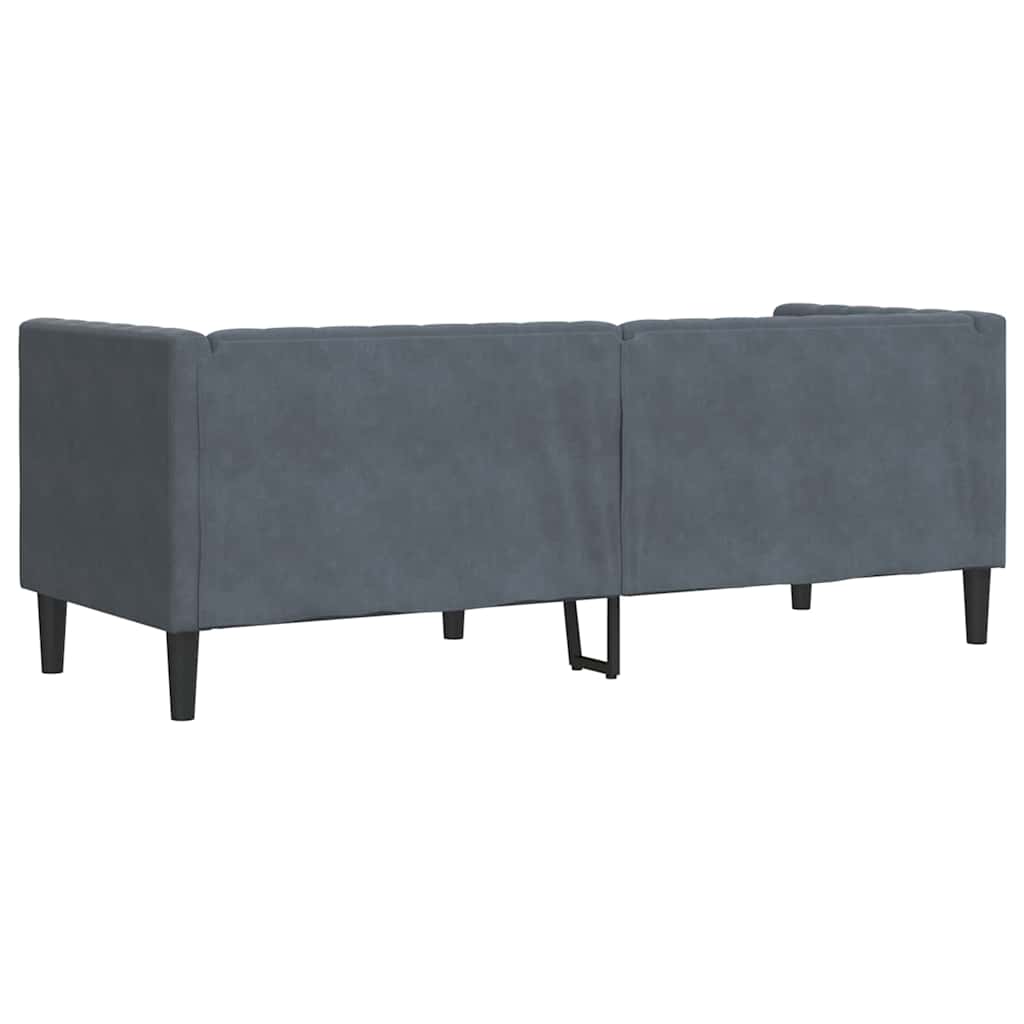 vidaXL Canapea Chesterfield Gri închis 194 x 74.5 x 70.5 cm Catifea