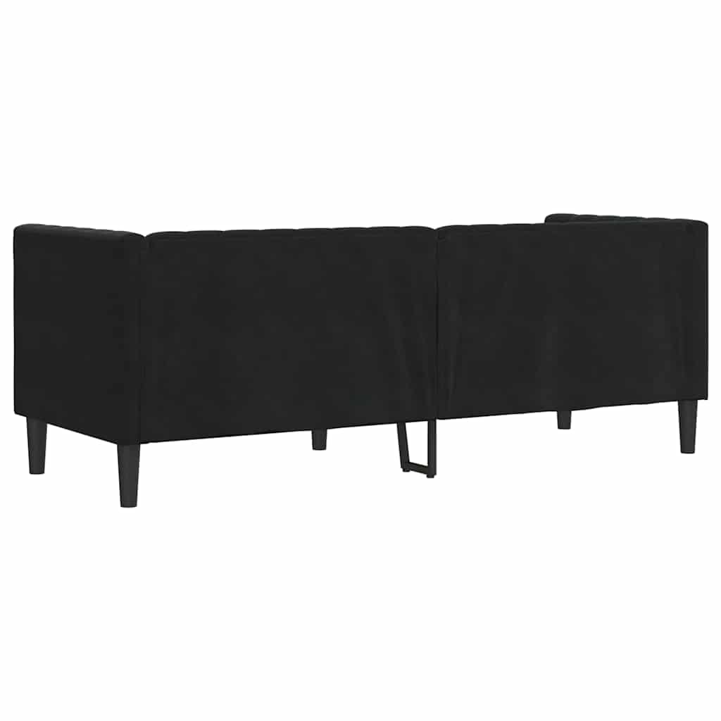 vidaXL Canapea Chesterfield Altele Negru 194 x 74.5 x 70.5 cm Catifea