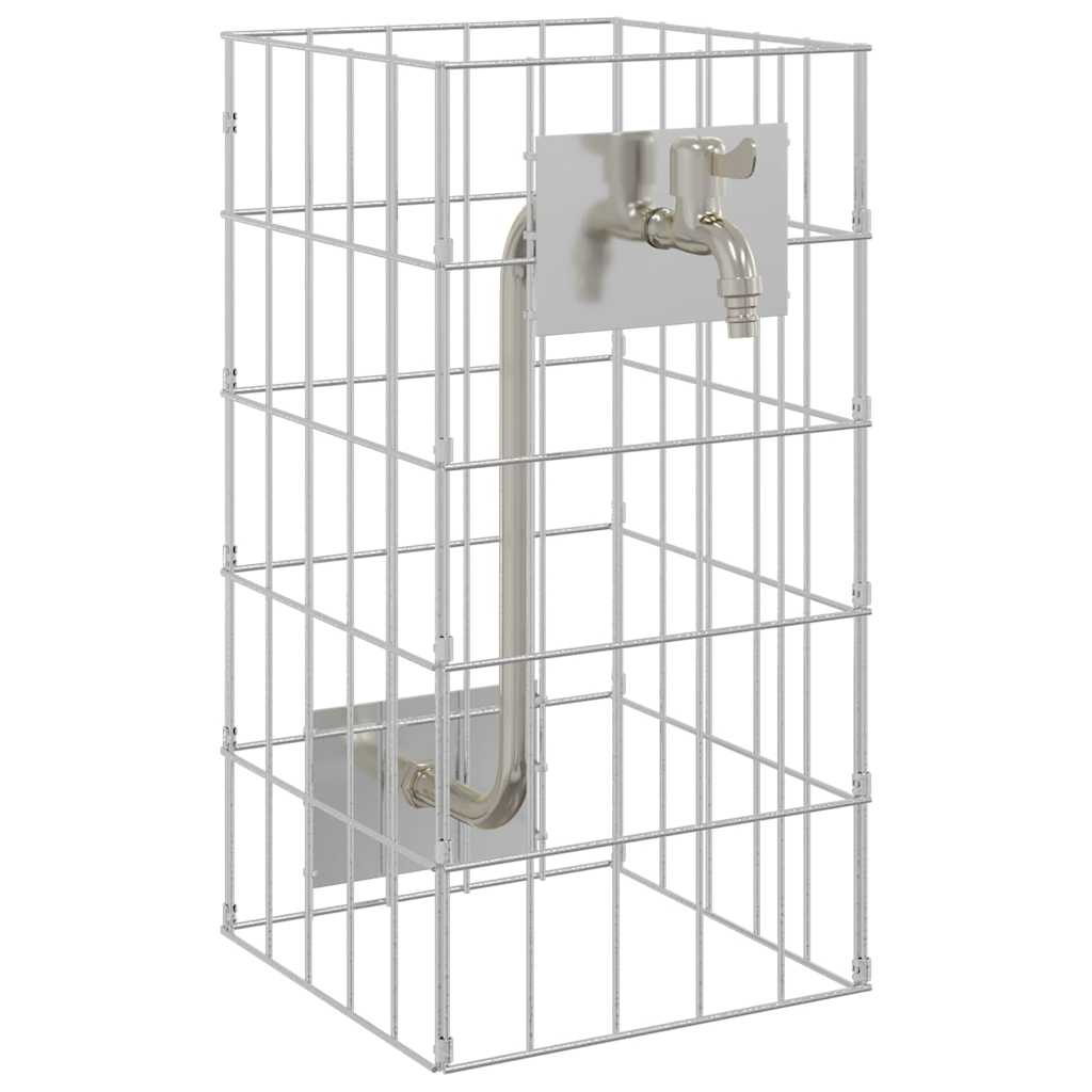 vidaXL Coloană Gabion Argintiu 25 x 25 x 50 cm Oţel inoxidabil