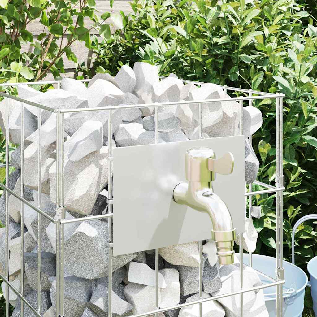 vidaXL Coloană Gabion Argintiu 25 x 25 x 50 cm Oţel inoxidabil