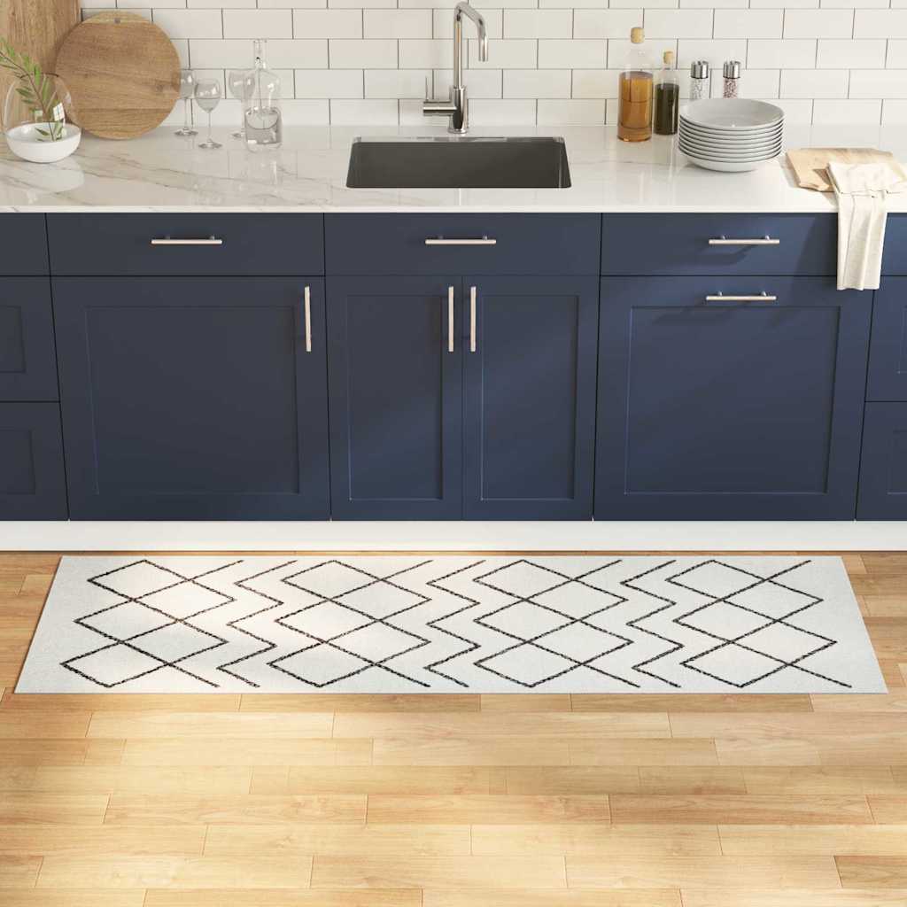 vidaXL Covor de bucătărie Alb 180 x 60 cm Catifea