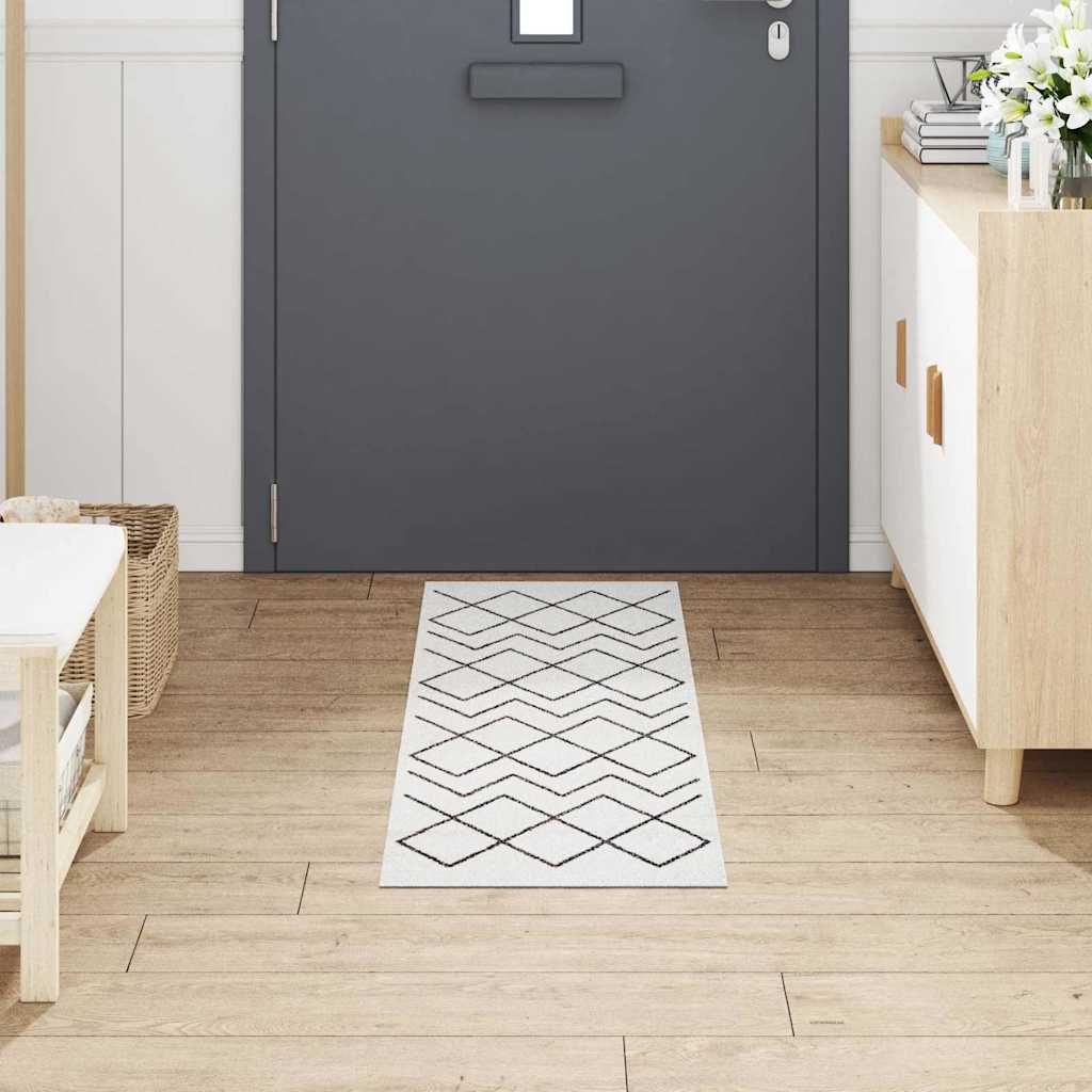 vidaXL Covor de bucătărie Alb 150 x 45 cm Catifea