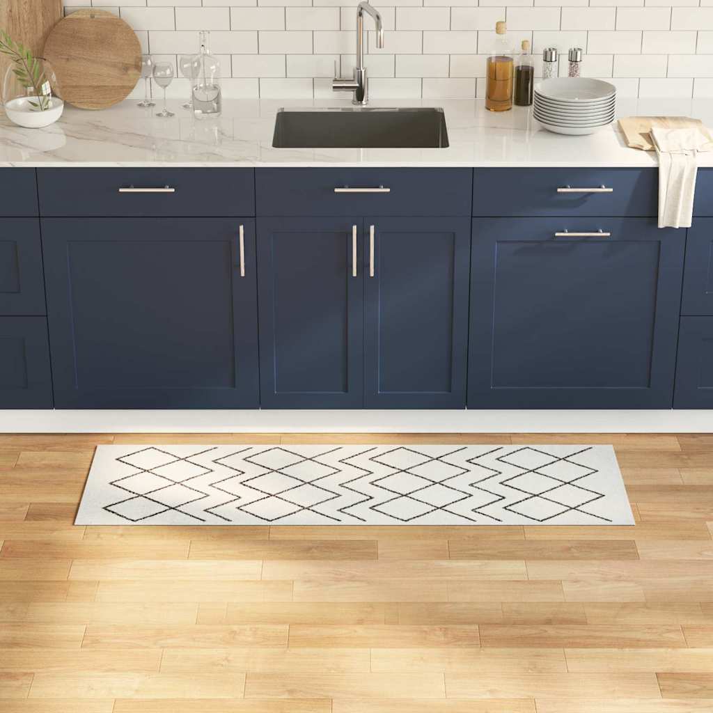 vidaXL Covor de bucătărie Alb 150 x 45 cm Catifea