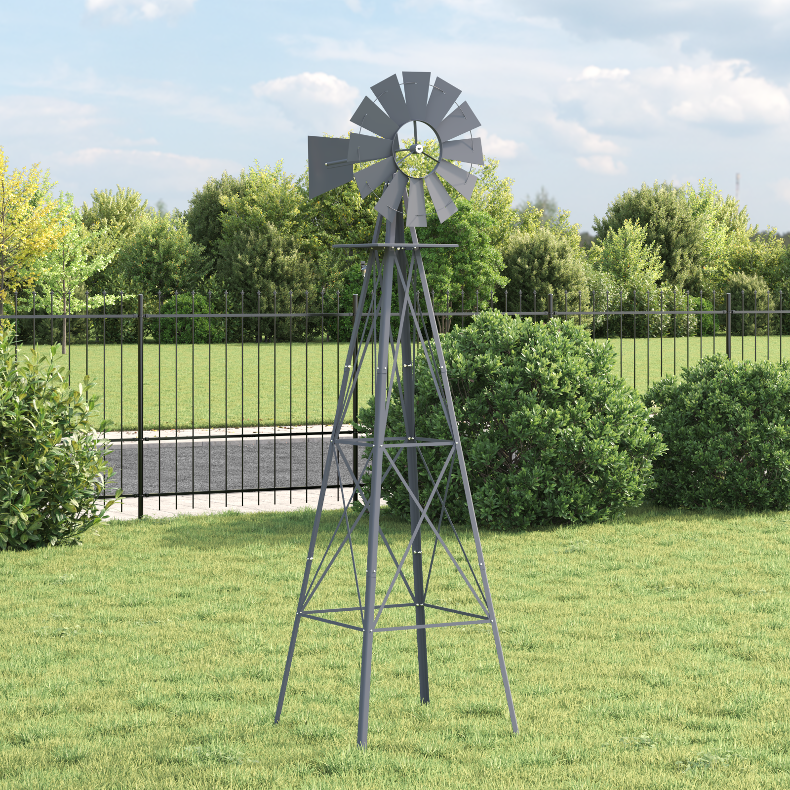 vidaXL morișcă gri 84x68x245 cm fier vidaXL morișcă gri 84x68x245 cm fier