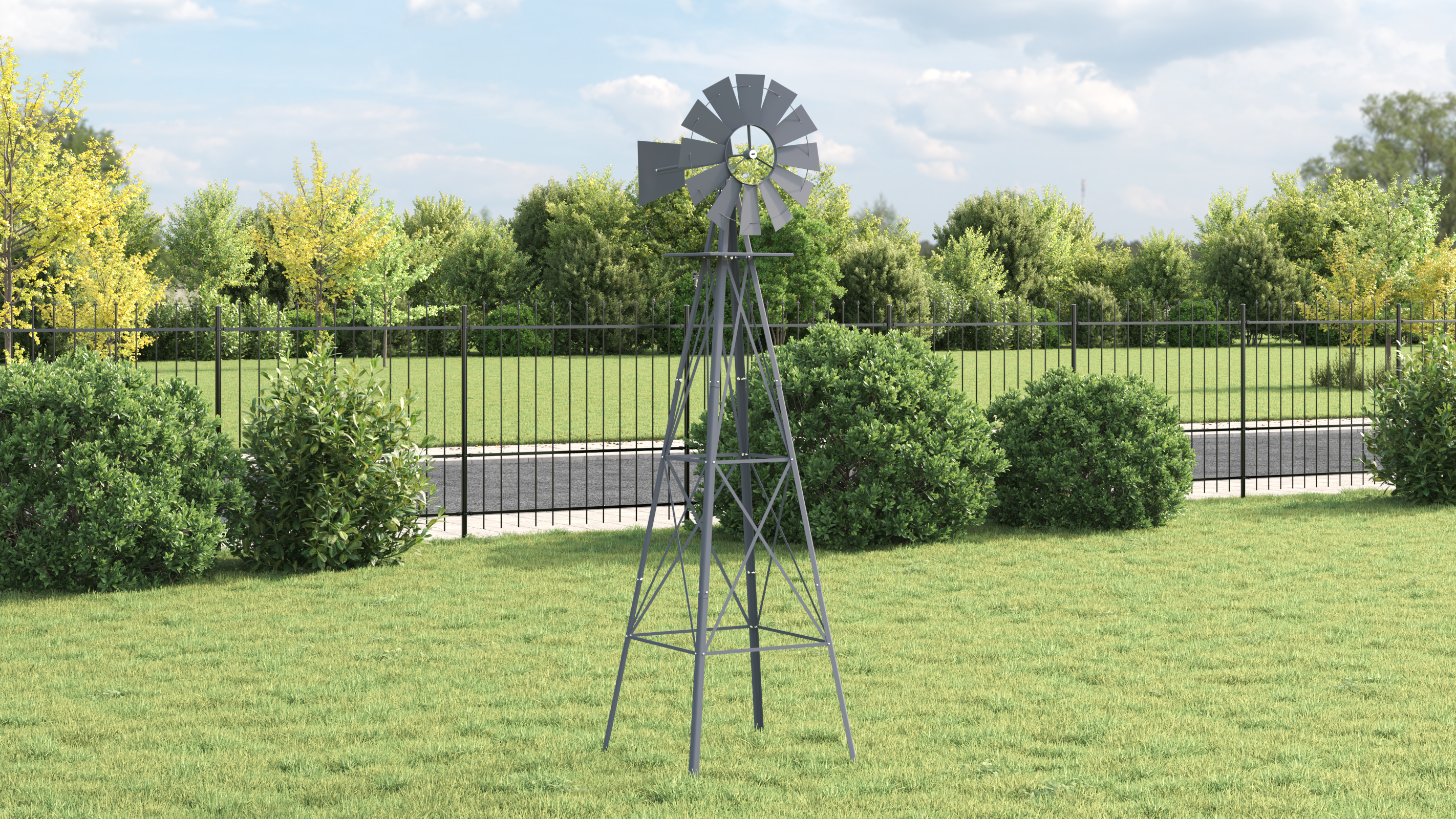 vidaXL morișcă gri 84x68x245 cm fier vidaXL morișcă gri 84x68x245 cm fier