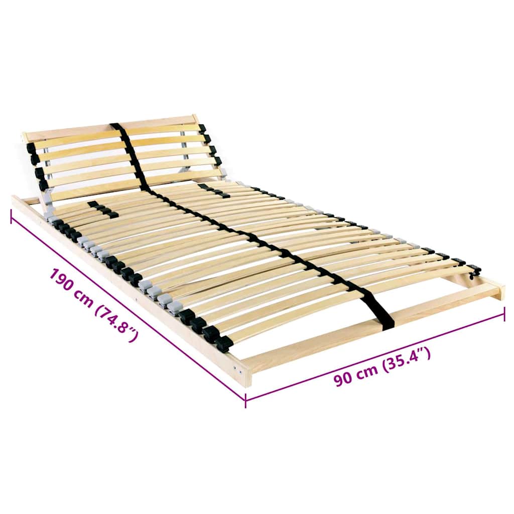 vidaXL Bază cu lamele cu headboard Manual Maro 90 x 190 cm Lemn vidaXL Bază cu lamele cu headboard Manual Maro 90 x 190 cm Lemn