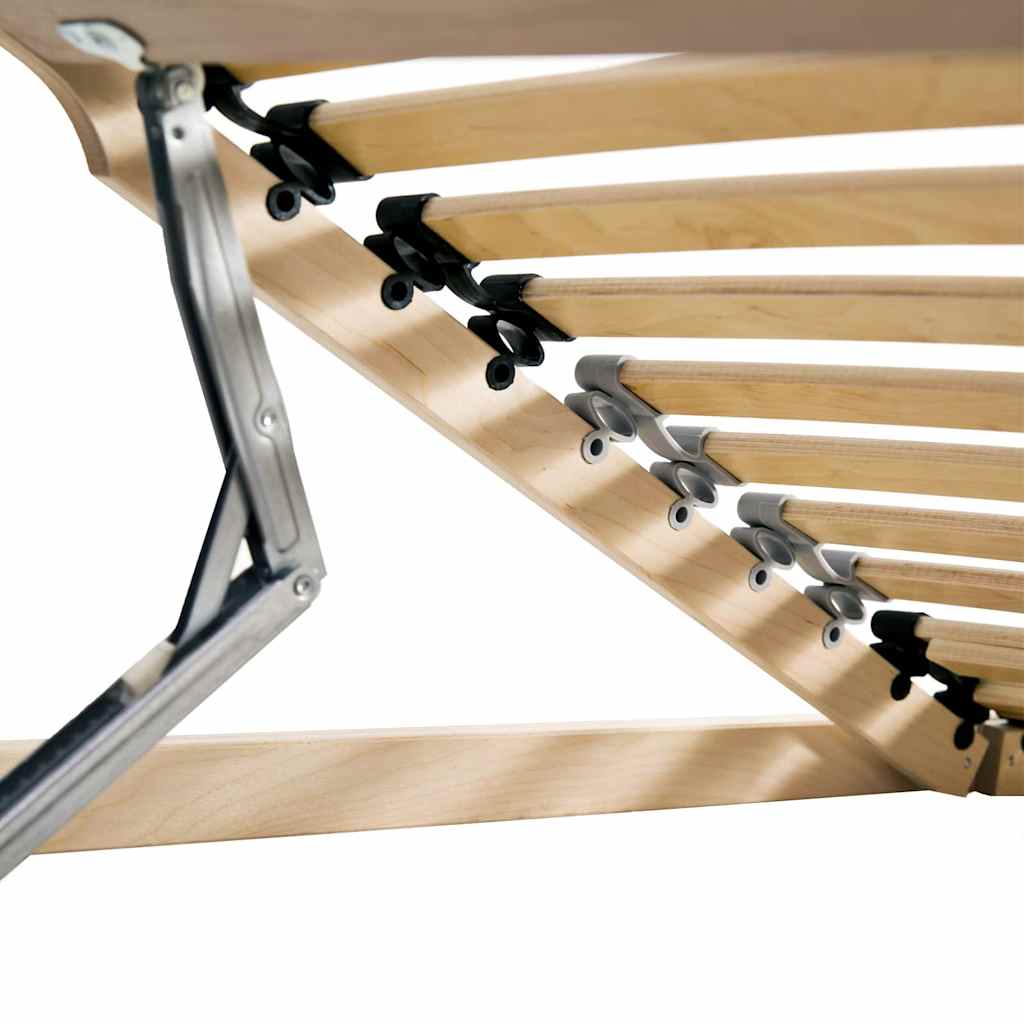 vidaXL Bază cu lamele Maro, negru și gri 70 x 190 cm Lemn și Metal