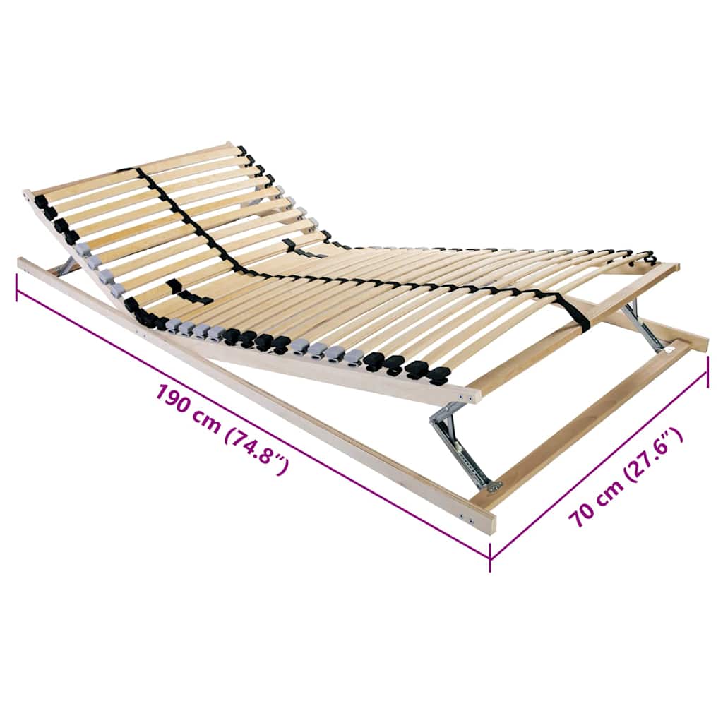 vidaXL Bază cu lamele Maro, negru și gri 70 x 190 cm Lemn și Metal