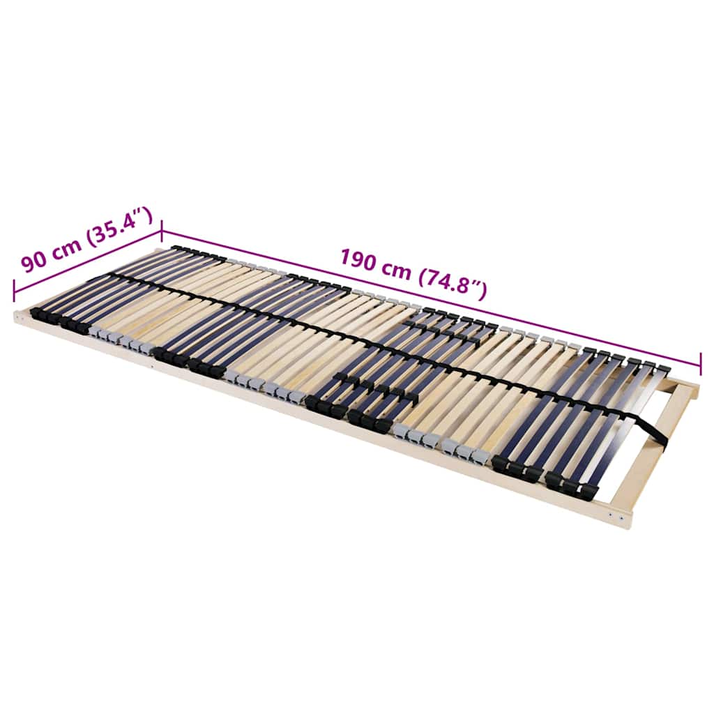 vidaXL Bază cu lamele Maro 90 x 190 cm Lemn de fag masiv