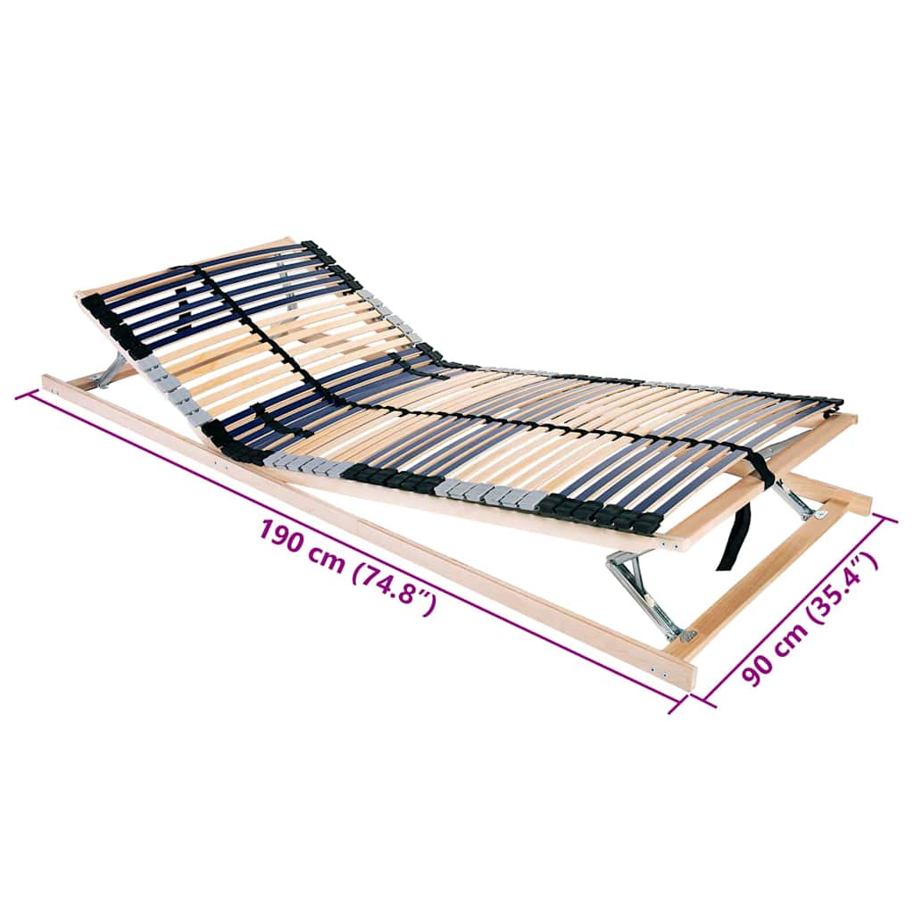 vidaXL Bază cu lamele Maro 90 x 190 cm Lemn de fag masiv