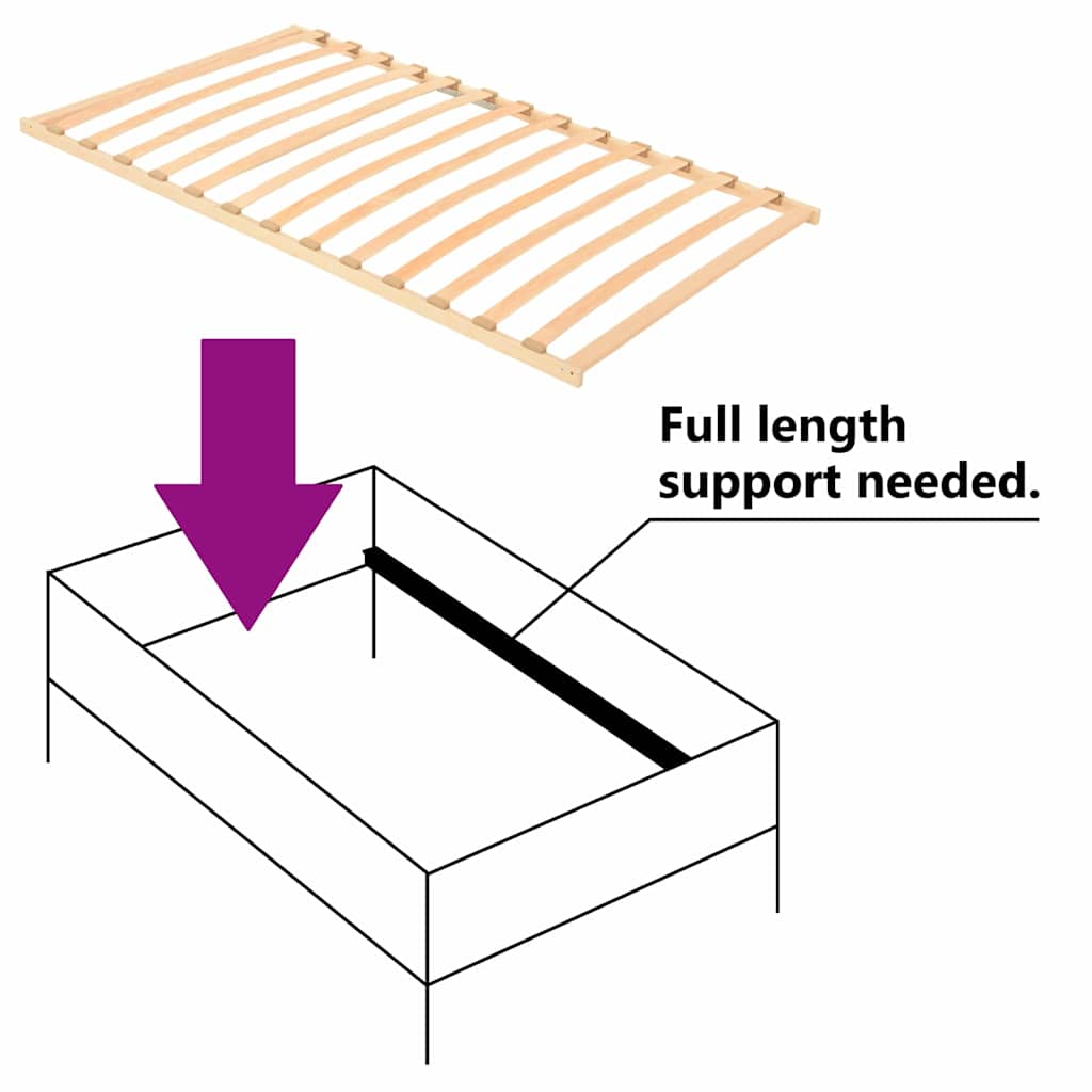 vidaXL Bază cu lamele Maro 100 x 190 cm Lemn de fag masiv