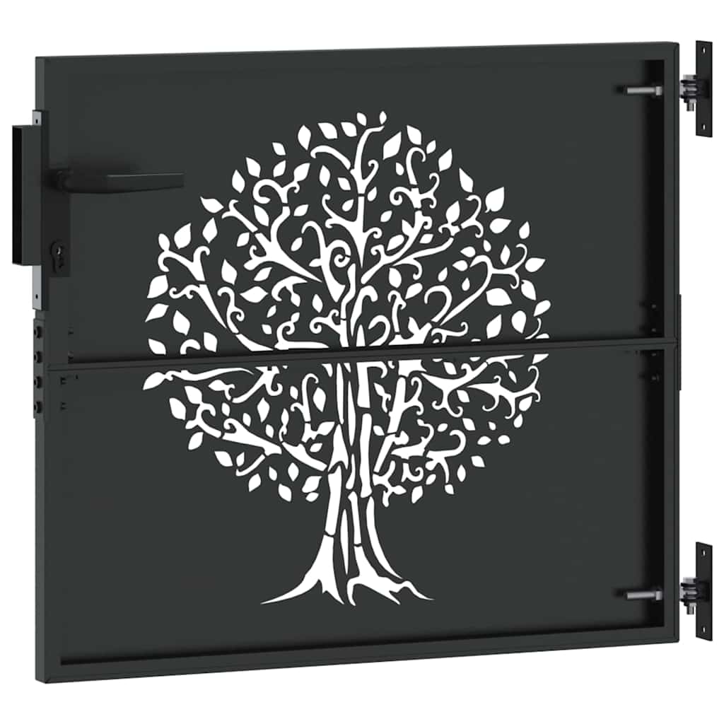 vidaXL Poartă de grădină Negru 100 x 100 cm Oțel vopsit în pulbere