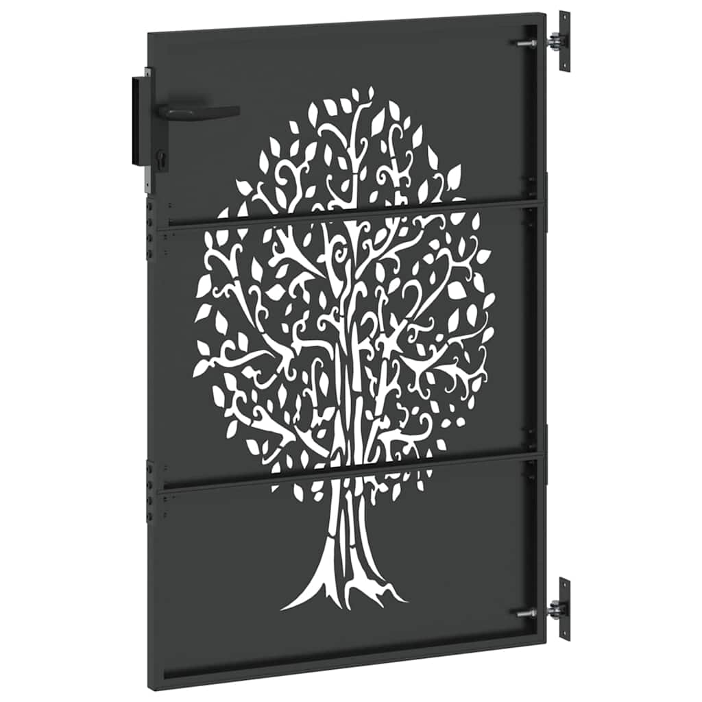 vidaXL Poartă de grădină Negru 100 x 125 cm Oțel vopsit în pulbere vidaXL Poartă de grădină Negru 100 x 125 cm Oțel vopsit în pulbere