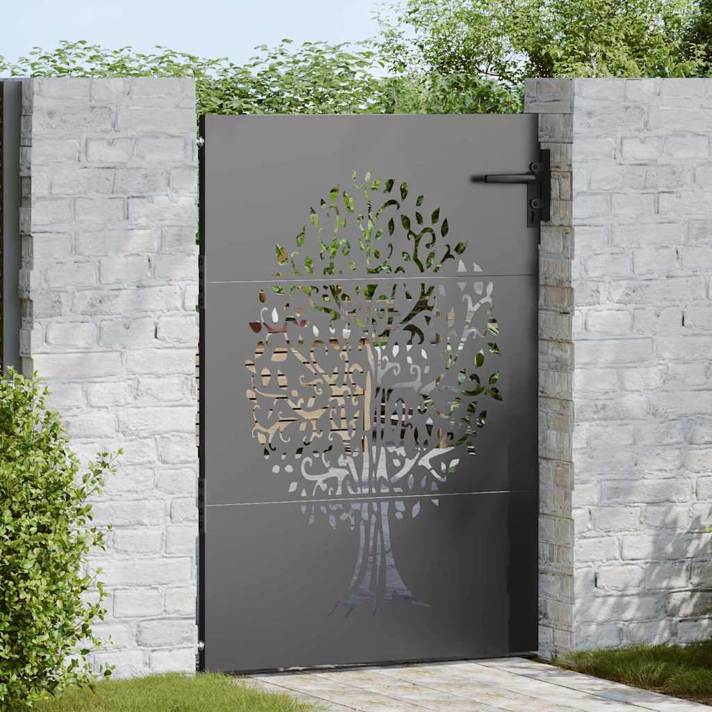 vidaXL Poartă de grădină Negru 100 x 125 cm Oțel vopsit în pulbere vidaXL Poartă de grădină Negru 100 x 125 cm Oțel vopsit în pulbere