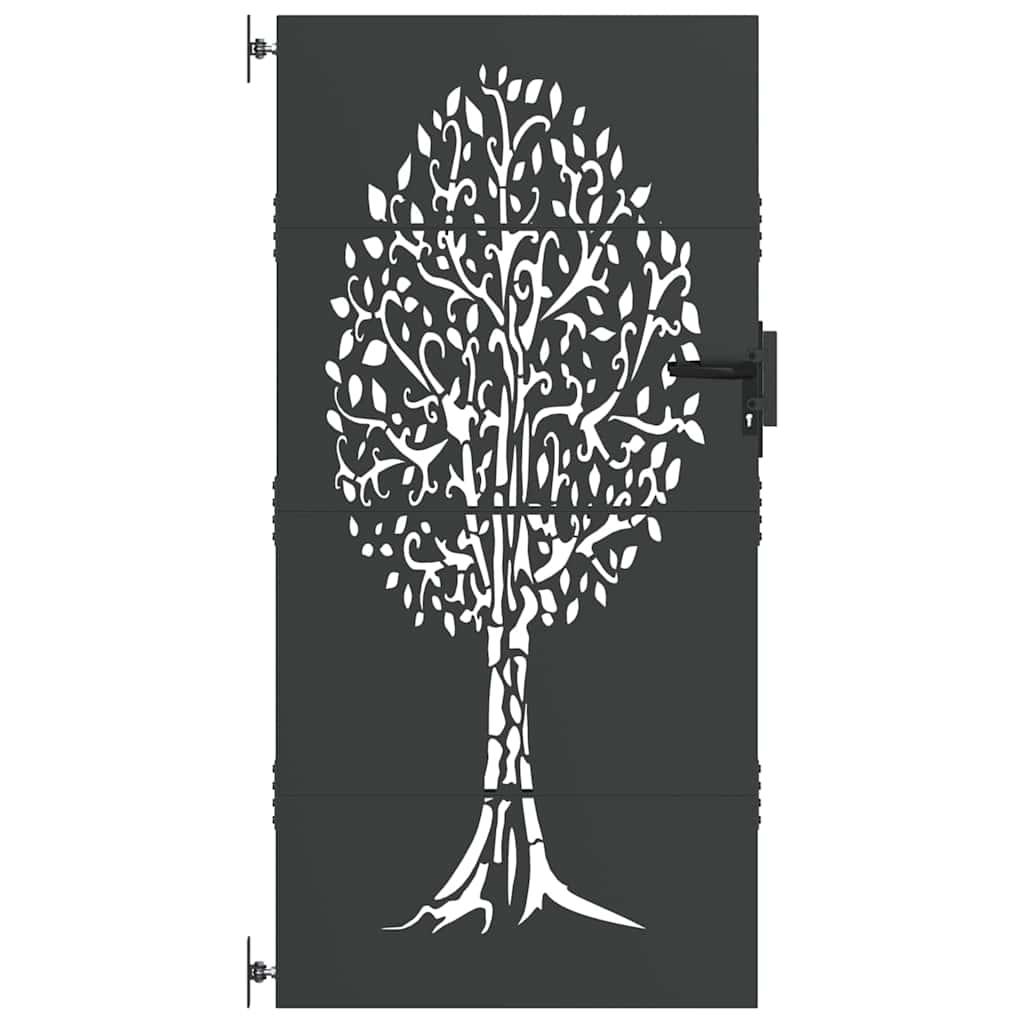vidaXL Poartă de grădină Negru 100 x 175 cm Oțel vopsit în pulbere