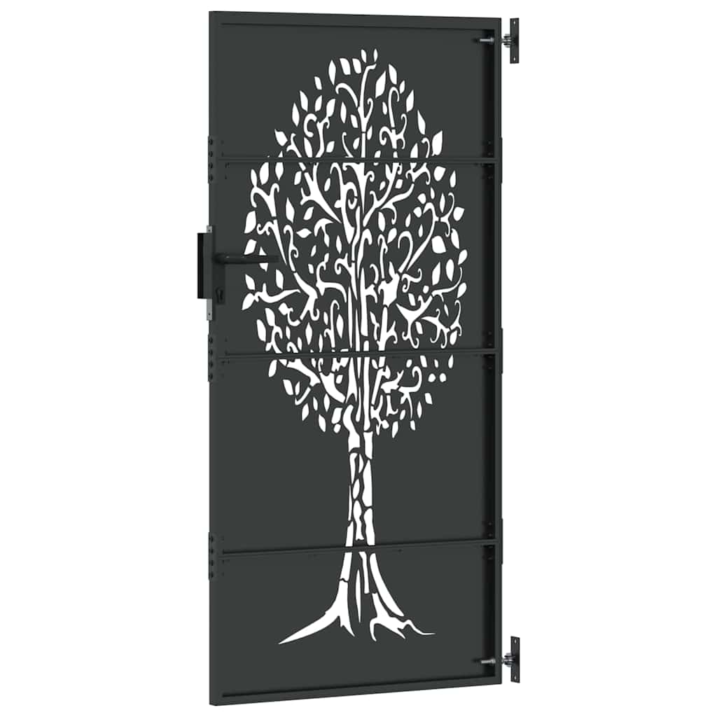 vidaXL Poartă de grădină Negru 100 x 175 cm Oțel vopsit în pulbere