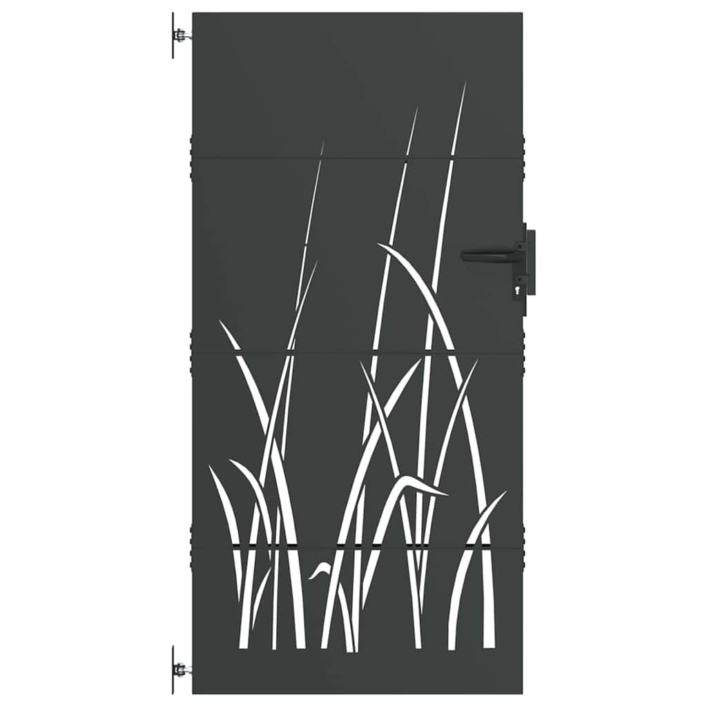 vidaXL Poartă de grădină Negru 105 x 175 cm Oțel vopsit în pulbere