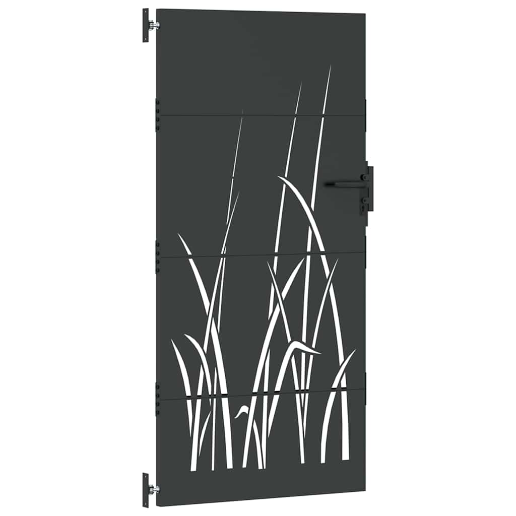 vidaXL Poartă de grădină Negru 105 x 175 cm Oțel vopsit în pulbere