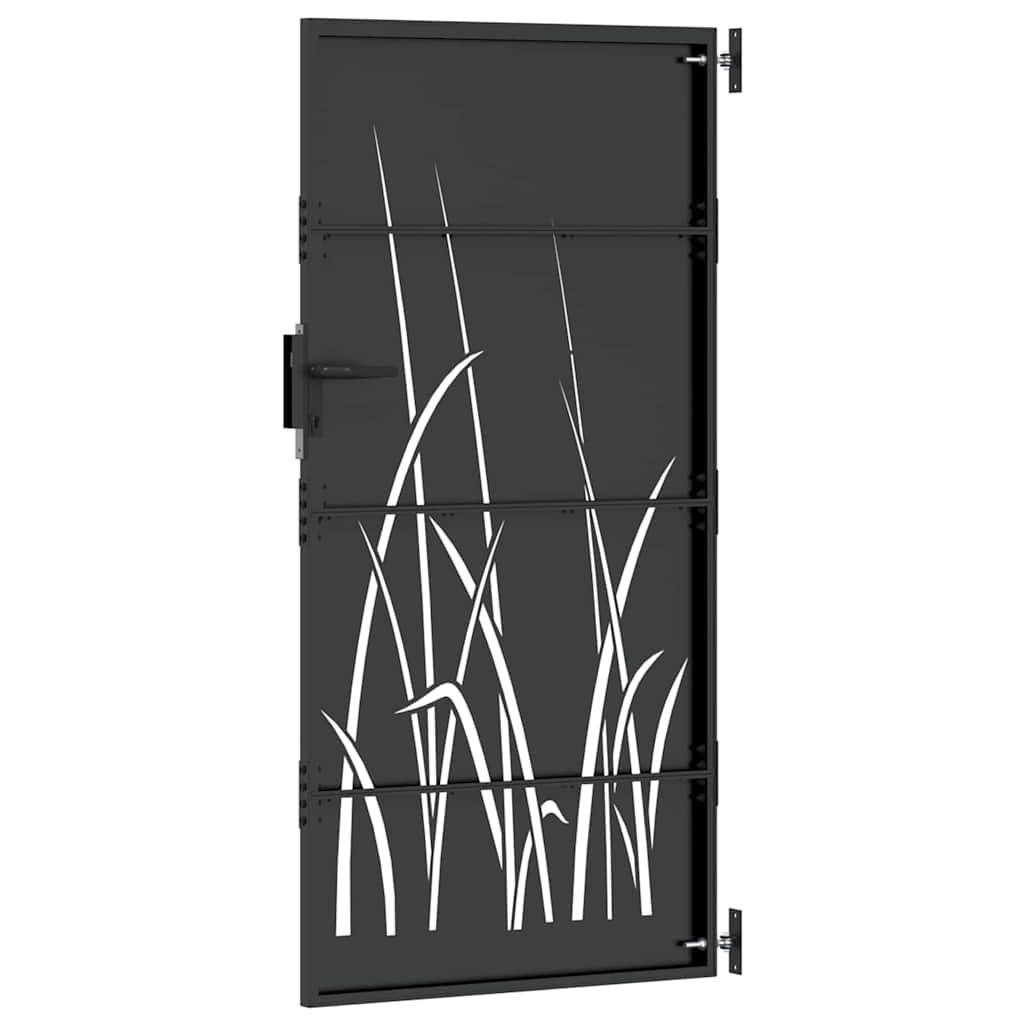 vidaXL Poartă de grădină Negru 105 x 175 cm Oțel vopsit în pulbere