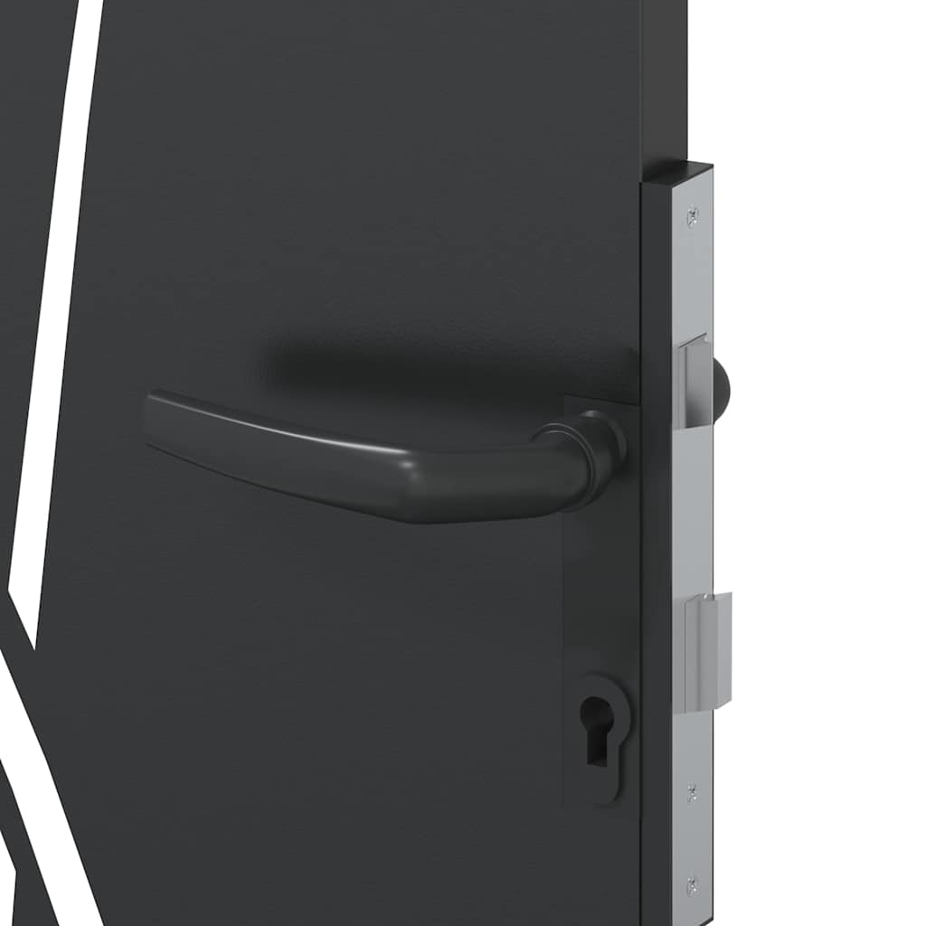 vidaXL Poartă de grădină Negru 105 x 175 cm Oțel vopsit în pulbere