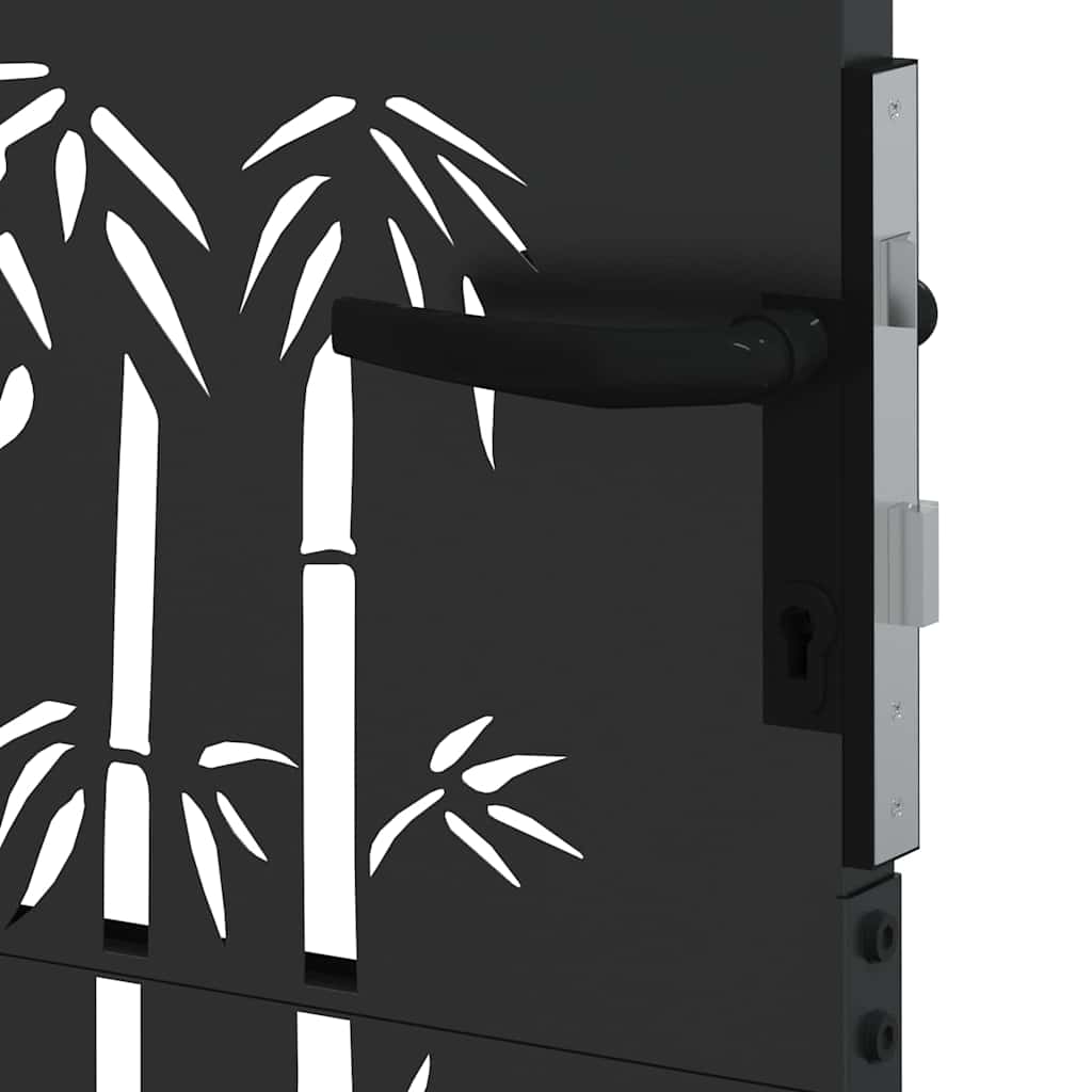 vidaXL Poartă de grădină Negru 105 x 200 cm Oțel vopsit în pulbere