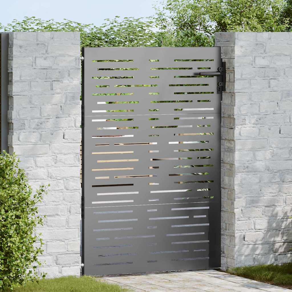 vidaXL Poartă de grădină Negru 105 x 125 cm Oțel vopsit în pulbere