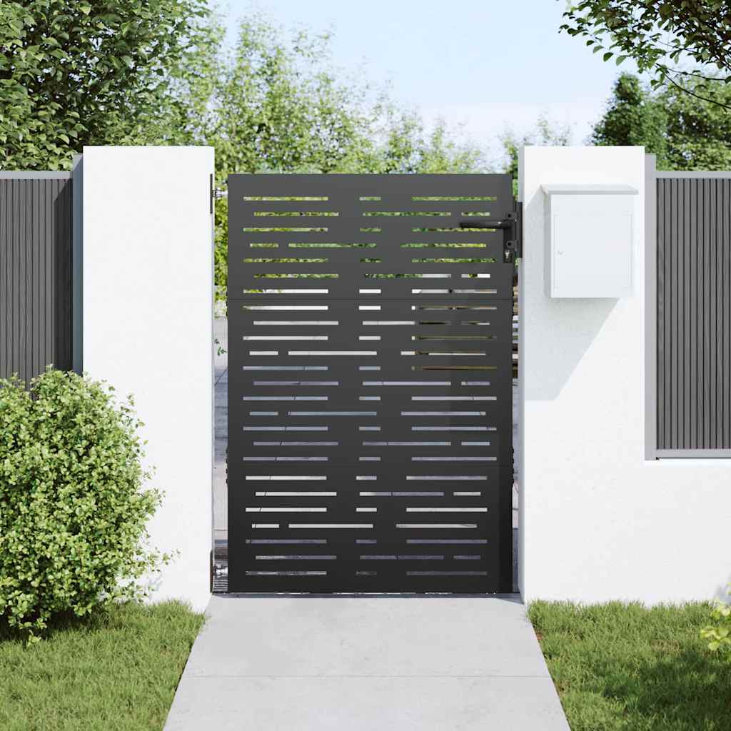 vidaXL Poartă de grădină Negru 105 x 150 cm Oțel vopsit în pulbere vidaXL Poartă de grădină Negru 105 x 150 cm Oțel vopsit în pulbere
