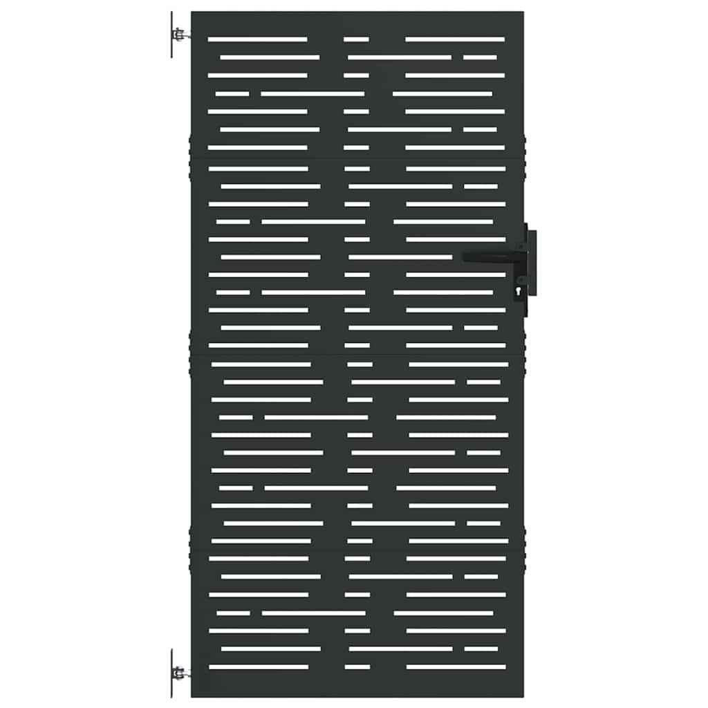 vidaXL Poartă de grădină Negru 105 x 175 cm Oțel vopsit în pulbere