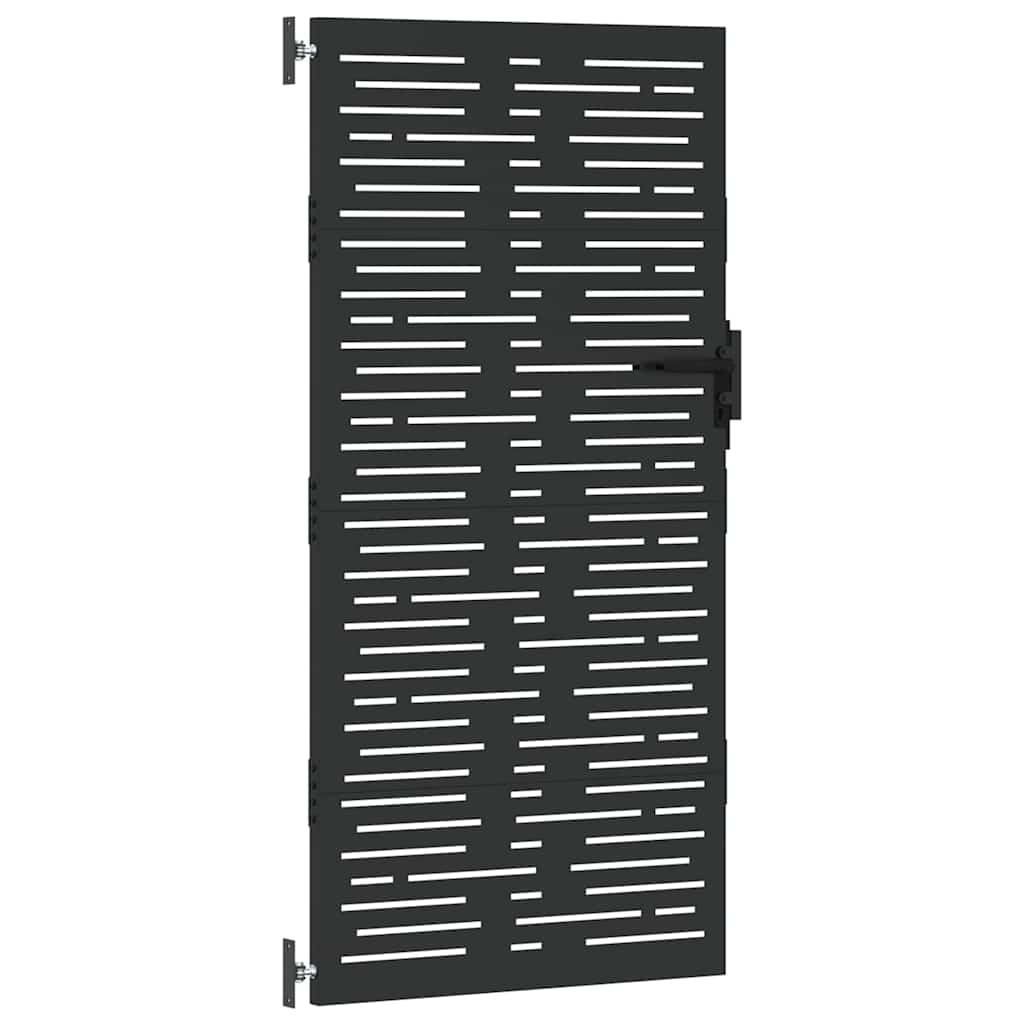vidaXL Poartă de grădină Negru 105 x 175 cm Oțel vopsit în pulbere