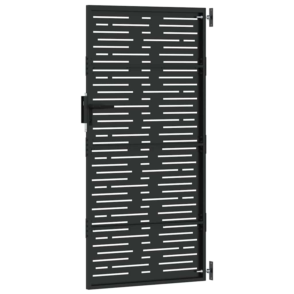 vidaXL Poartă de grădină Negru 105 x 175 cm Oțel vopsit în pulbere